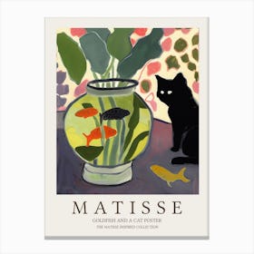 Goldfish And Cat Matisse Inspired Canvas Print