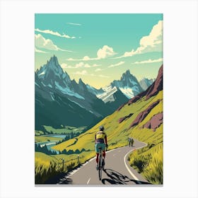 Tour De Mont Blanc France 6 Vintage Travel Illustration Canvas Print