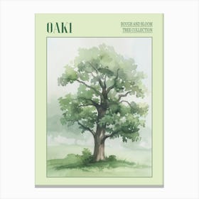 Oak Tree Atmospheric Watercolour Painting 11 Poster Canvas Print