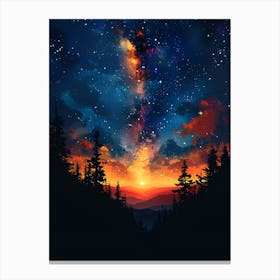 Night Sky With Stars Canvas Print