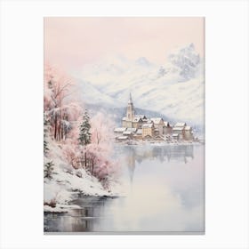 Dreamy Winter Painting Lucerne Switzerland 4 Canvas Print