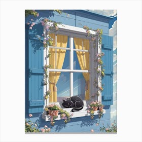 Cat In The Window Canvas Print