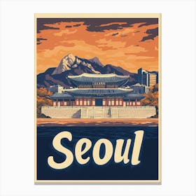 Aihrgdesign A Vintage Travel Poster Of Seoul 1 Canvas Print