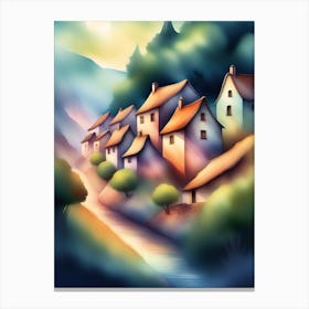 Village Landscape Canvas Print