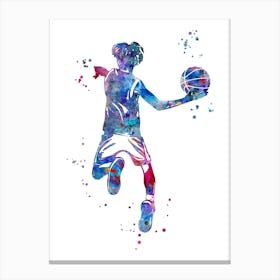 Basketball Player Boy with Ball 1 Canvas Print