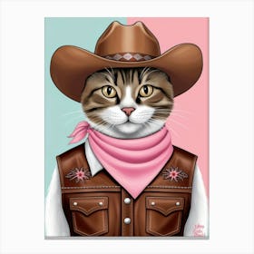 Cowgirl Cat 1 Canvas Print