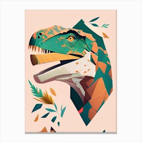 Sinraptor Terrazzo Style Dinosaur Canvas Print