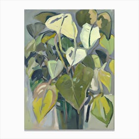 Philodendron Impressionist Abstract Canvas Print