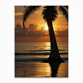 Sunset Palm Tree Canvas Print