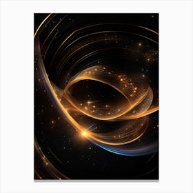 Abstract Golden Spiral Galaxy Background Canvas Print