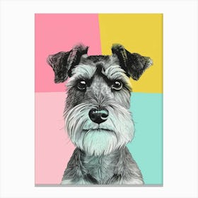 Wire Fox Terrier Dog Pastel Line Watercolour Illustration  2 Canvas Print