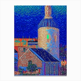 Edinburg, City Us  Pointillism Canvas Print