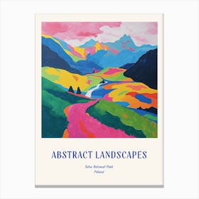Colourful Abstract Tatra National Park Poland 2 Poster Blue Canvas Print