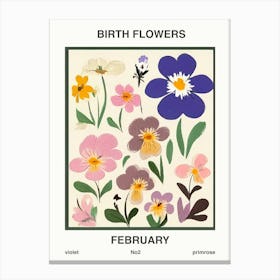 Birth Flowers February Canvas Print