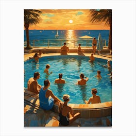 Cannes 1935 in a swimming pool Canvas Print