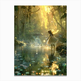 Fairy In The Sparkly Forest Canvas Print