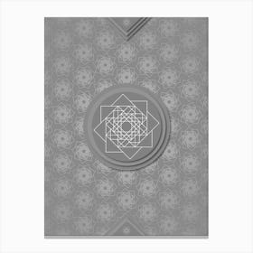 Geometric Glyph Sigil with Hex Array Pattern in Gray n.0131 Canvas Print