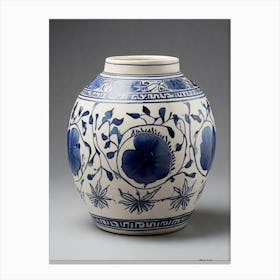 Blue And White Vase.11 Canvas Print