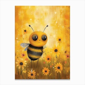 Andrena Bee Storybook Illustration 1 Canvas Print