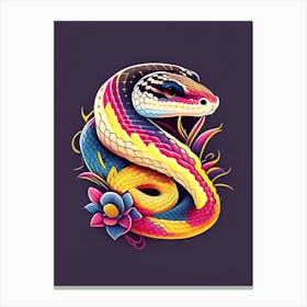 Western Hognose 1 Snake Tattoo Style Canvas Print