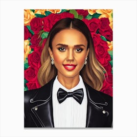 Jessica Alba Illustration Movies Canvas Print