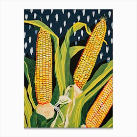 Corn Summer Illustration 4 Canvas Print