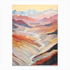 Autumn National Park Painting Aletsch Glacier Switzerland 3 Canvas Print