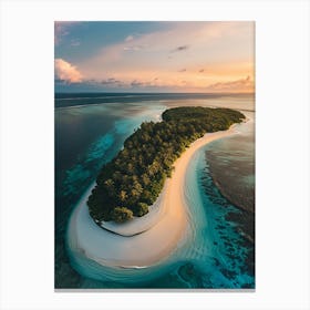 Island At Sunset In The Maldives 1 Canvas Print