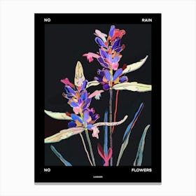 No Rain No Flowers Poster Lavender 4 Canvas Print