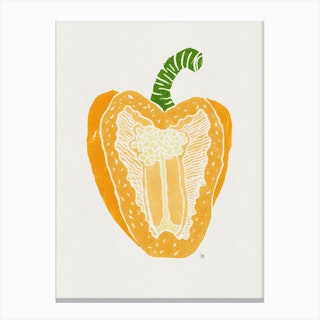 Yellow Pepper in Canvas Print
