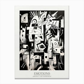 Emotions Abstract Black And White 3 Poster Canvas Print
