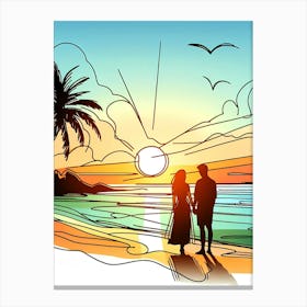 Creative Love And Relationship Illustration 62 Canvas Print