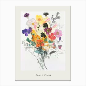 Prairie Clover 1 Collage Flower Bouquet Poster Canvas Print