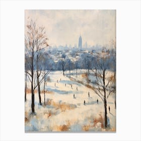 Winter City Park Painting Primrose Hill Park London 4 Canvas Print