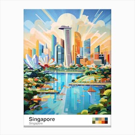 Singapore, Geometric Illustration 4 Poster Canvas Print