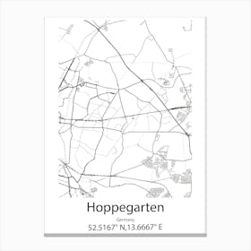 Hoppegarten,Germany Minimalist Map Canvas Print