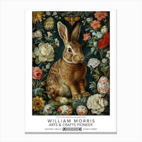 William Morris Easter Rabbits Textile 4 Canvas Print