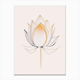 Sacred Lotus Minimal Line Drawing 3 Canvas Print