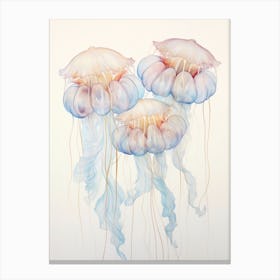 Moon Jellyfish Simple Painting 13 Canvas Print