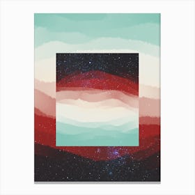 Minimal art abstract watercolor painting of the sky and red hills Canvas Print