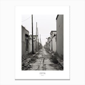 Poster Of Ostia, Italy, Black And White Photo 3 Canvas Print