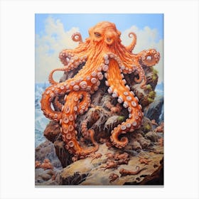 Giant Pacific Octopus Illustration 18 Canvas Print