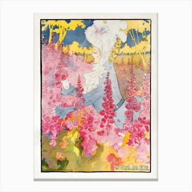 Swans In Pink Canvas Print