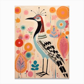 Pink Scandi Roadrunner 1 Canvas Print