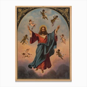 Christ In Majesty With Cherubs Christian Canvas Print