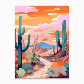 Colourful Desert Illustration 3 Canvas Print