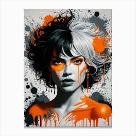 Orange And Black Painting Canvas Print