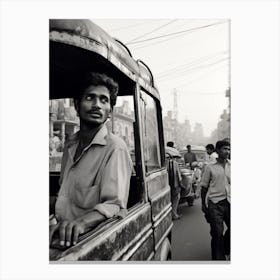 Bangalore, India, Black And White Old Photo 3 Canvas Print