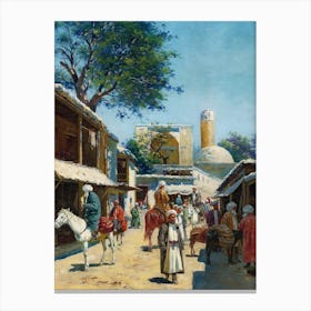 Samarkand Street Market, Richard Karlovich Zommer Canvas Print