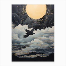 Cowbird Gold Detail Painting Canvas Print